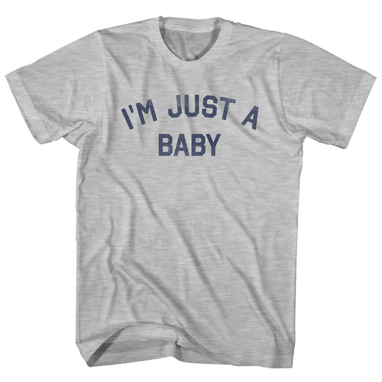 I'm Just A Baby Adult Cotton T-shirt - Grey Heather
