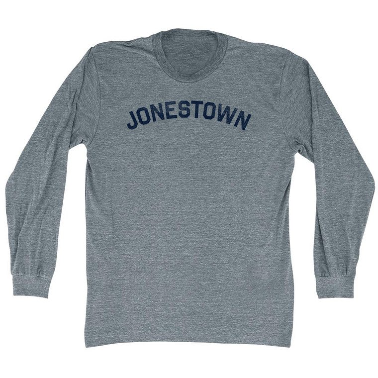 Jonestown Adult Tri-Blend Long Sleeve T-shirt - Athletic Grey