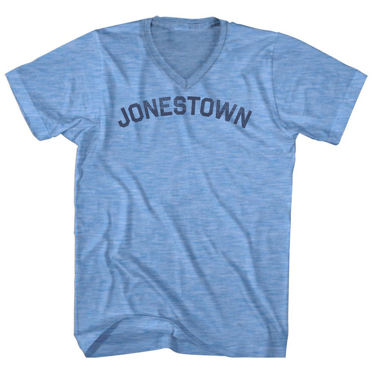Jonestown Adult Tri-Blend V-neck T-shirt - Athletic Blue