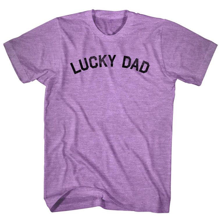 Lucky Dad Adult Tri-Blend T-shirt - Athletic Purple