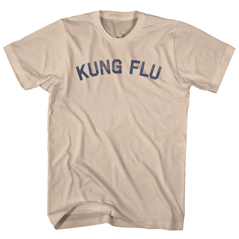 KUNG FLU Adult Cotton T-shirt - Creme