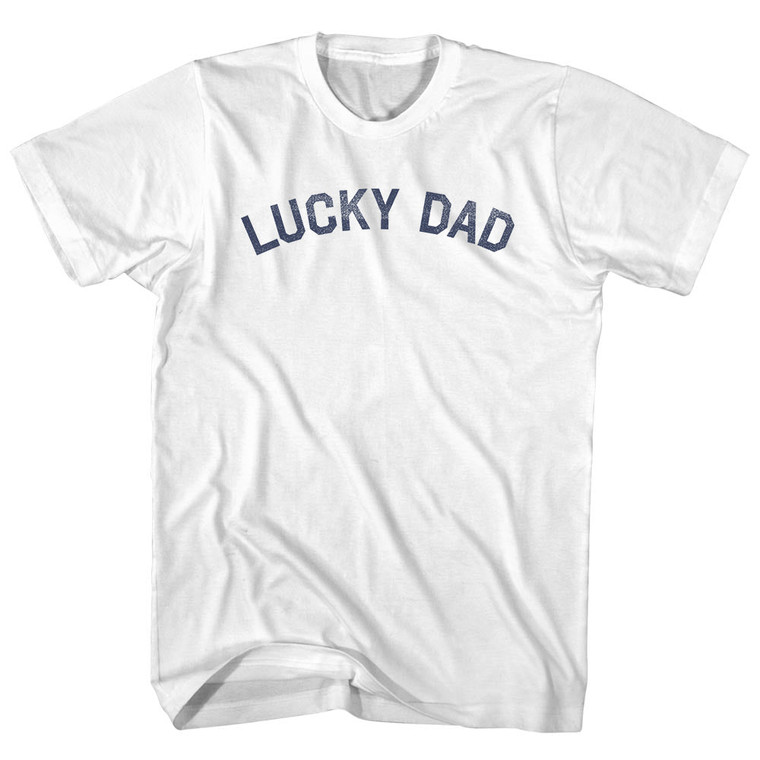 Lucky Dad Womens Cotton Junior Cut T-Shirt - White