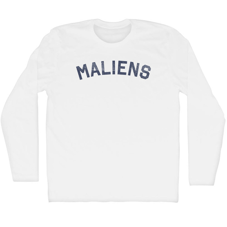 Maliens Adult Cotton Long Sleeve T-shirt - White