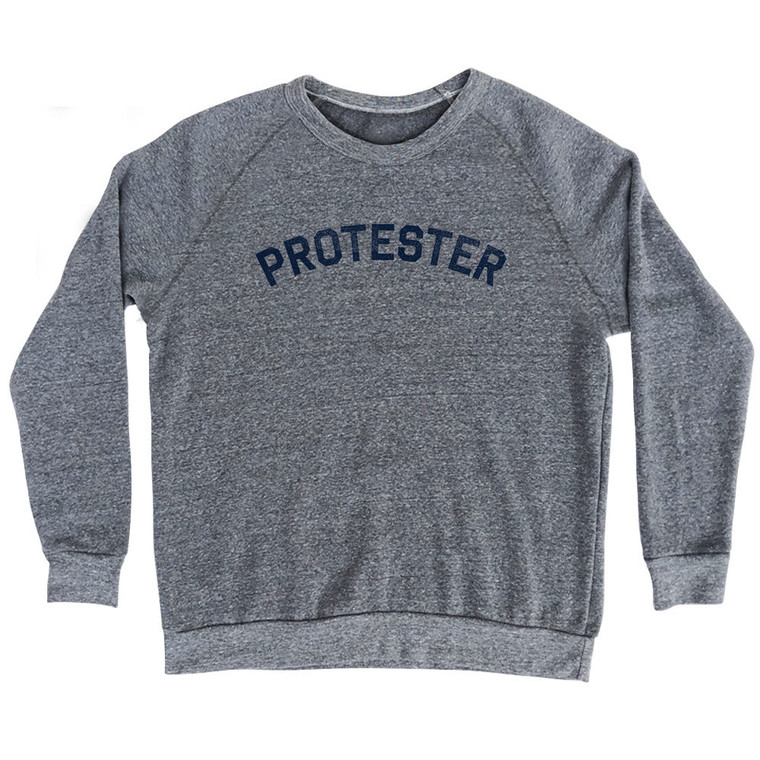 Protester Adult Tri-Blend Sweatshirt - Athletic Grey