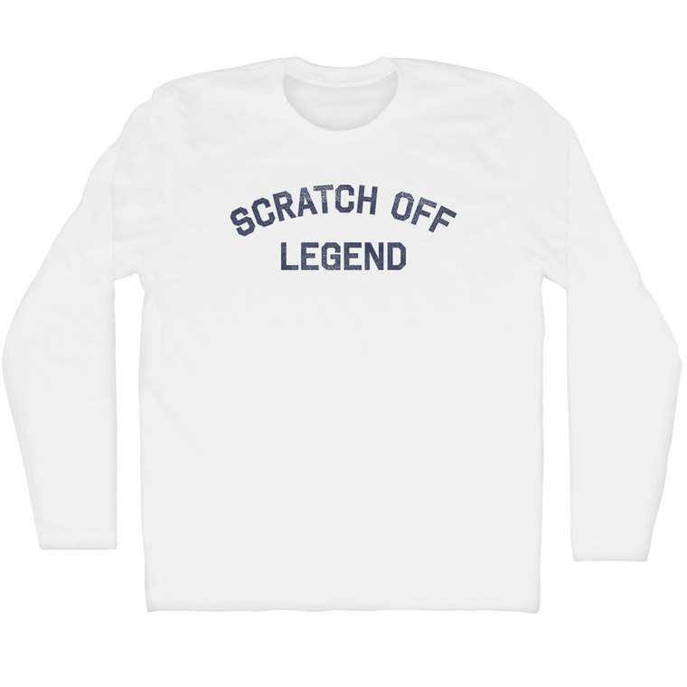 Scratch Off Legend Adult Cotton Long Sleeve T-shirt - White