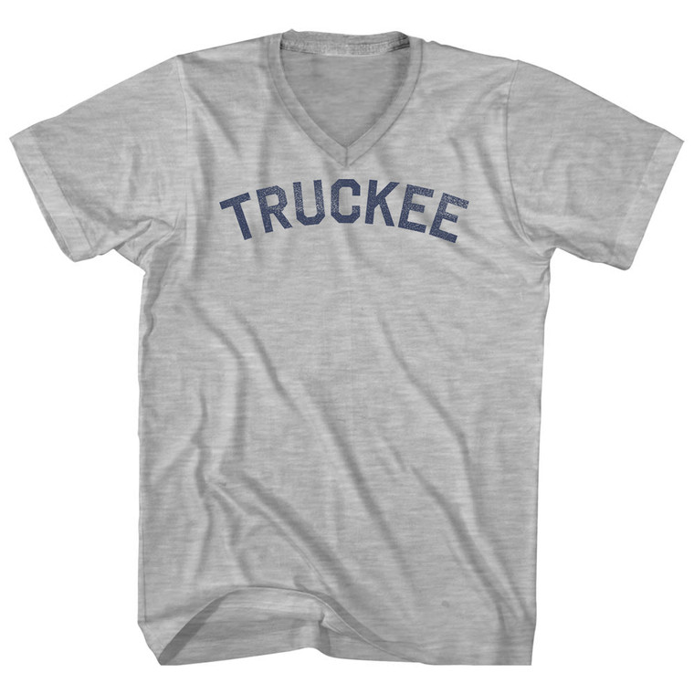 TRUCKEE Adult Cotton V-neck T-shirt - Grey Heather