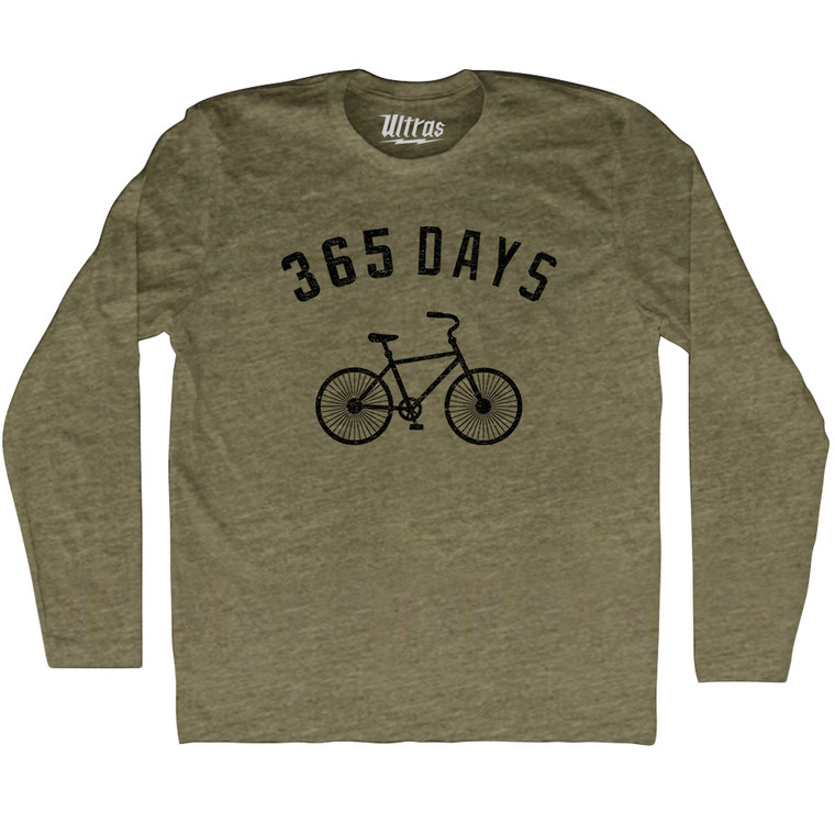 365 Days Bike Adult Tri-Blend Long Sleeve T-shirt - Military Green