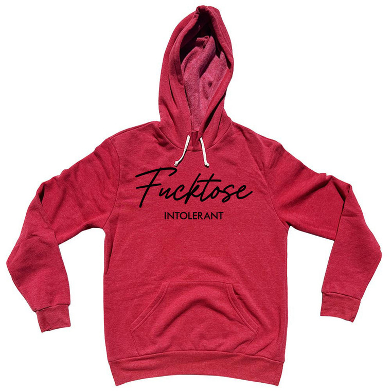 Fucktose Intolerant Tri-Blend Hoodie - Red