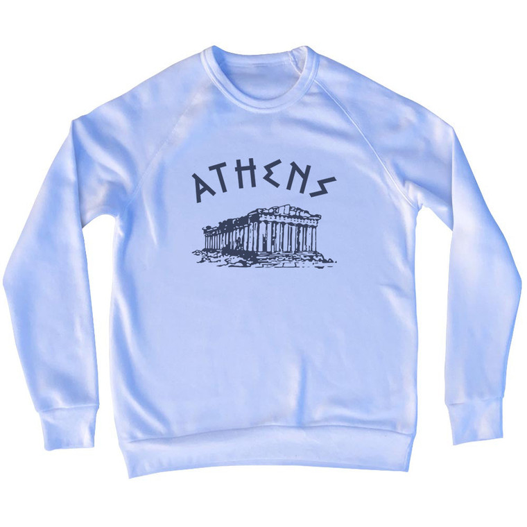 Athens Parthenon Tourism Adult Tri-Blend Sweatshirt - White