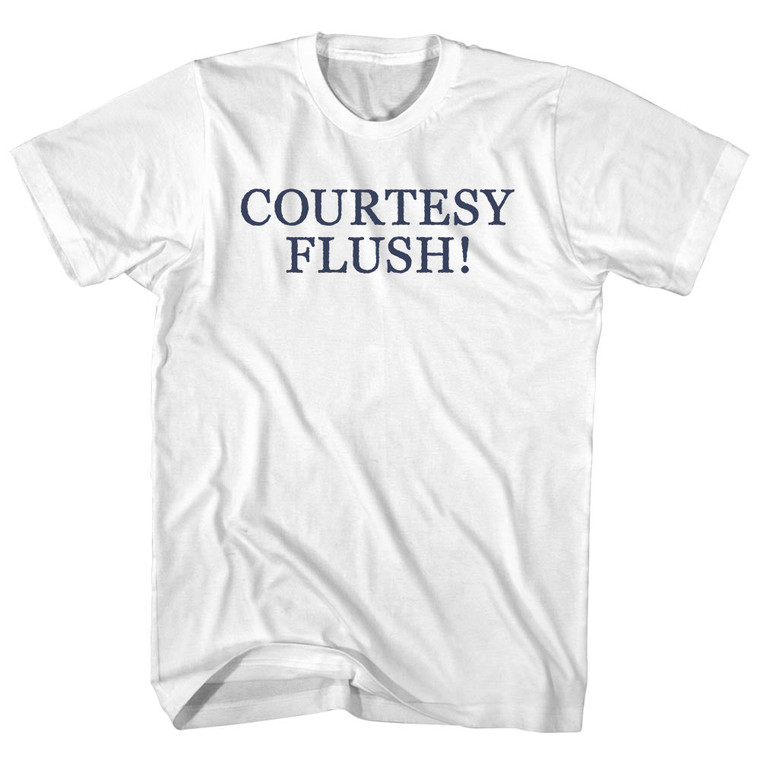Courtesy Flush! Rage Font Adult Cotton T-shirt - White