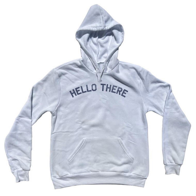 Hello There Cotton-Poly Blend Hoodie - White