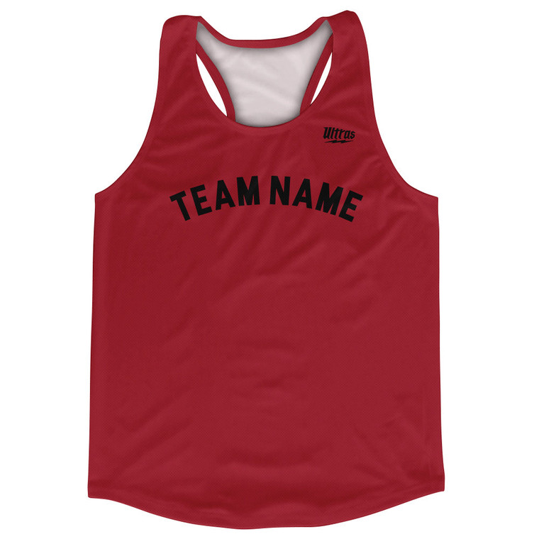 Custom Arched With Black Text Running Racerback Singlet - Red Cardinal