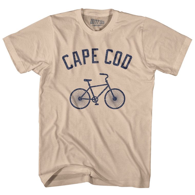 Cape Cod Bike Adult Cotton T-shirt - Creme
