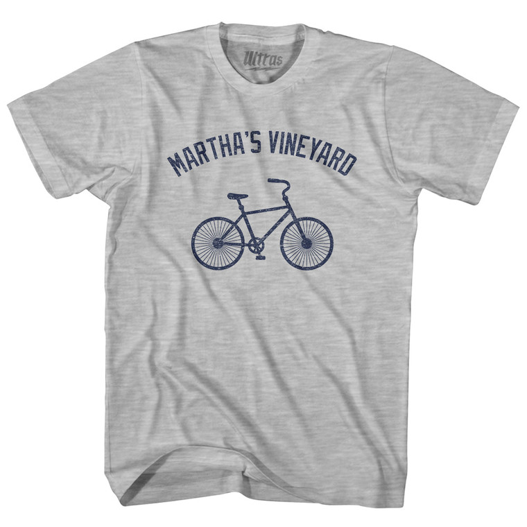 Martha's Vineyard Bike Adult Cotton T-shirt - Grey Heather