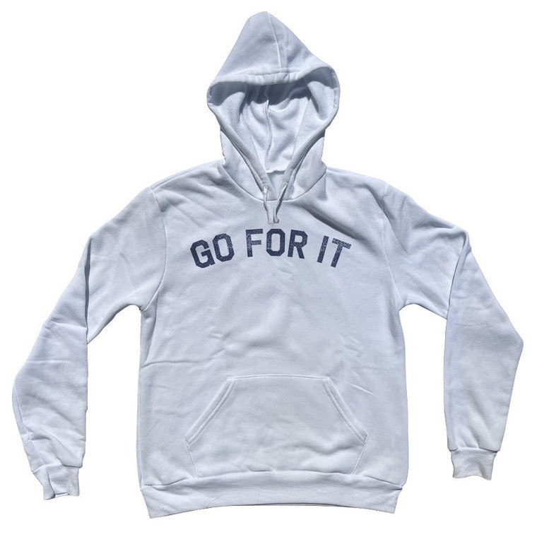 Go For It Cotton-Poly Blend Hoodie - White