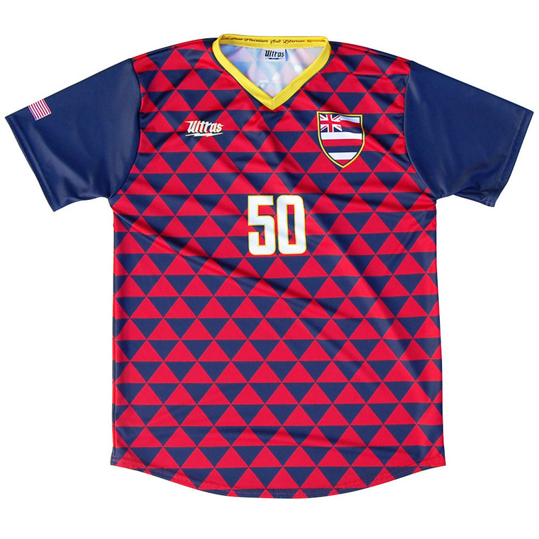 Hawaii State Cup Soccer Jersey Made In USA - Red and Blue