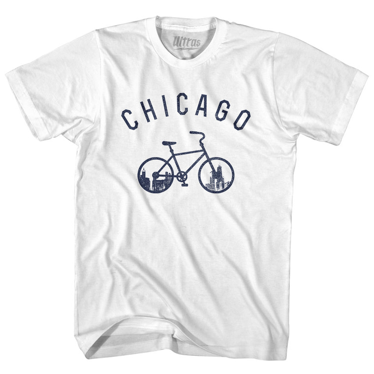 Chicago Bike Womens Cotton Junior Cut T-Shirt - White