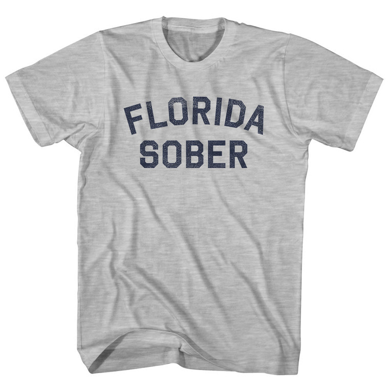 Florida Sober Adult Cotton T-shirt - Grey Heather