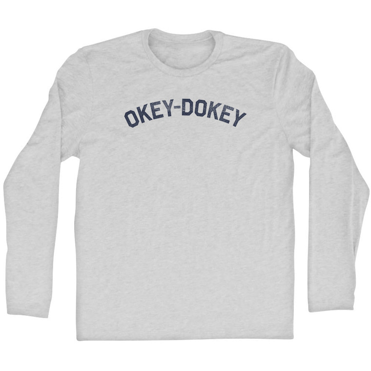 Okey-dokey Adult Cotton Long Sleeve T-shirt Grey Heather