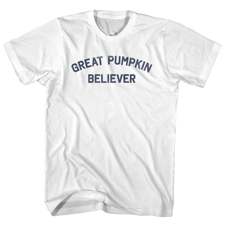 Great Pumpkin Believer Womens Cotton Junior Cut T-Shirt - White