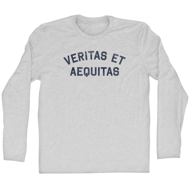 Veritas Et Aequitas Adult Cotton Long Sleeve T-shirt - Grey Heather