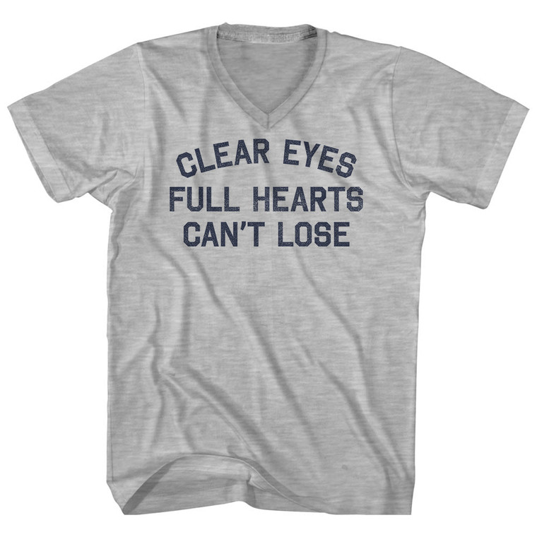 Clear Eyes Full Hearts Can't Lose Adult Cotton V-neck T-shirt - Grey Heather