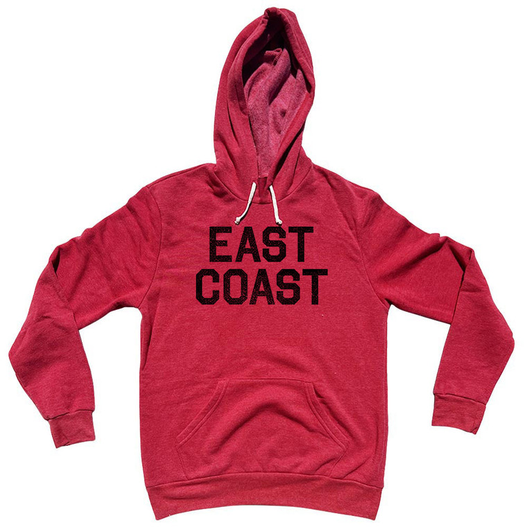 East Coast (No Arch And Stacked) Cotton-Poly Blend Hoodie - Red East Coast (No Arch And Stacked) Cotton-Poly Blend Hoodie - Red