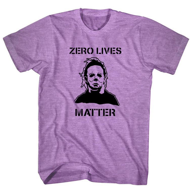 Zero Lives Matter Scary Halloween (Black Art) Adult Tri-Blend T-shirt - Athletic Purple Zero Lives Matter Scary Halloween (Black Art) Adult Tri-Blend T-shirt - Athletic Purple