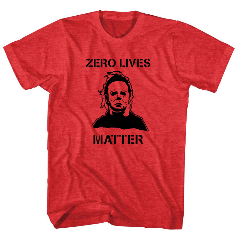 Zero Lives Matter Scary Halloween (Black Art) Adult Tri-Blend T-shirt - Athletic Red Zero Lives Matter Scary Halloween (Black Art) Adult Tri-Blend T-shirt - Athletic Red