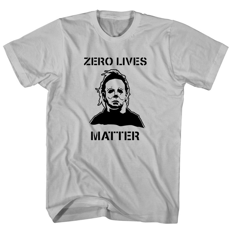 Zero Lives Matter Scary Halloween (Black Art) Adult Cotton T-shirt - Cool Grey Zero Lives Matter Scary Halloween (Black Art) Adult Cotton T-shirt - Cool Grey