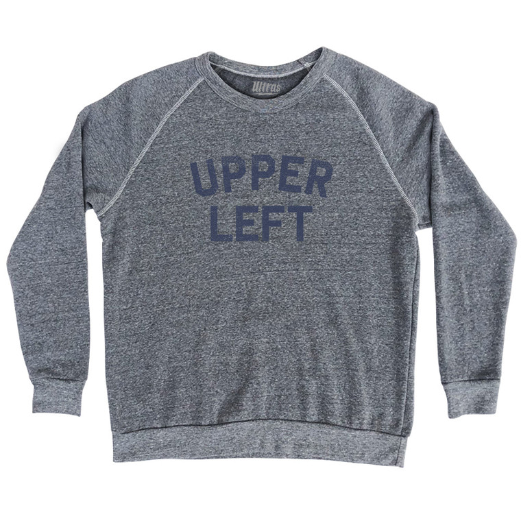 Upper Left Adult Tri-Blend Sweatshirt - Athletic Grey