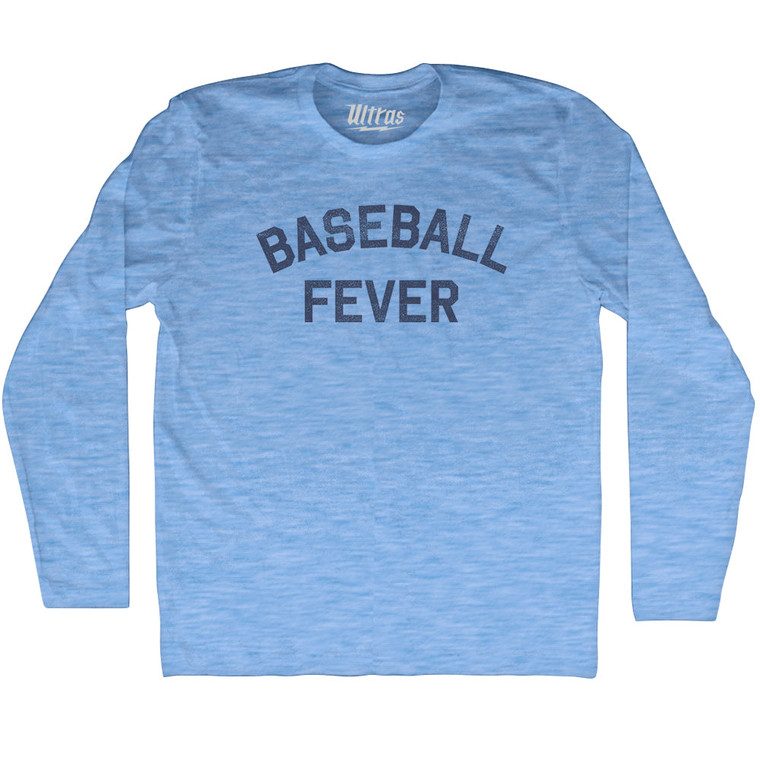 Baseball Fever Adult Tri-Blend Long Sleeve T-shirt - Athletic Blue