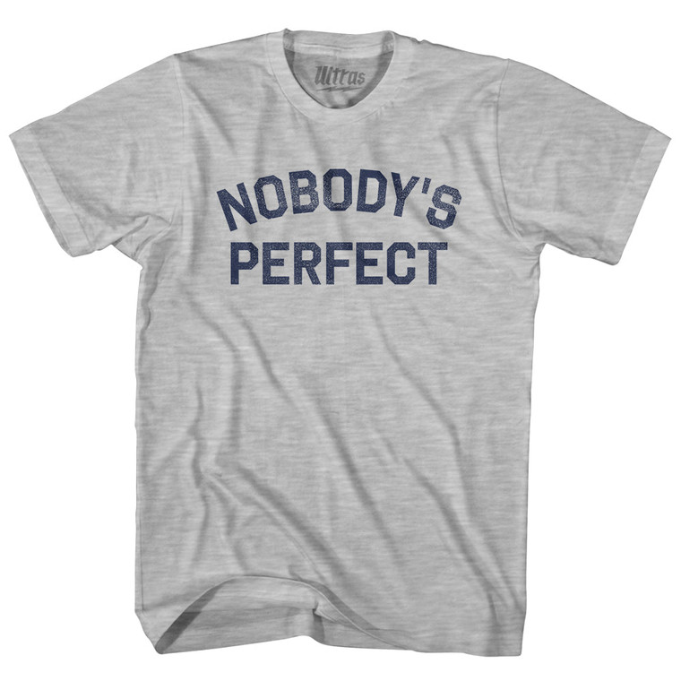 Nobody's perfect Womens Cotton Junior Cut T-Shirt - Grey Heather