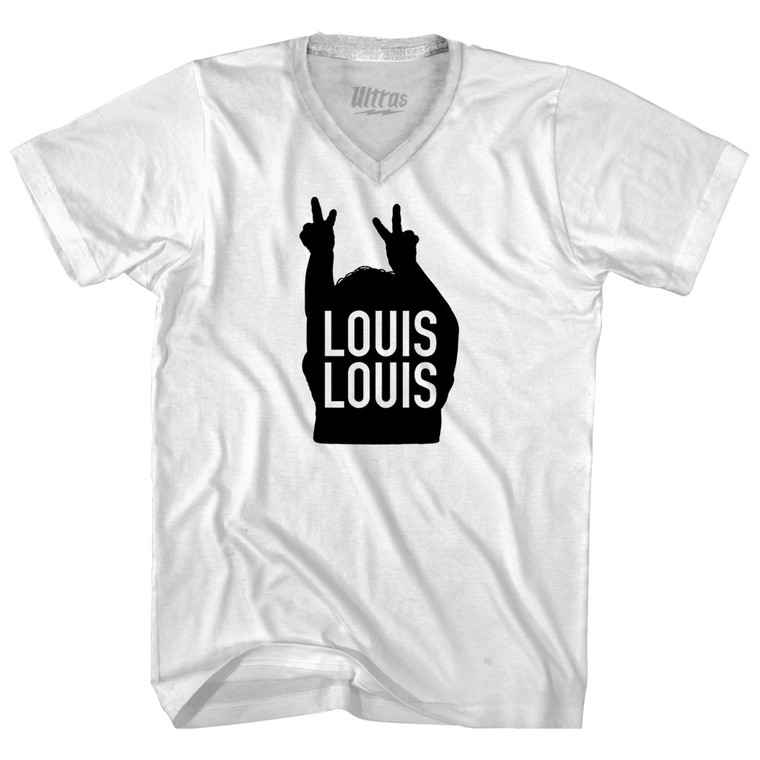 Louis Adult Tri-Blend V-neck T-shirt - White