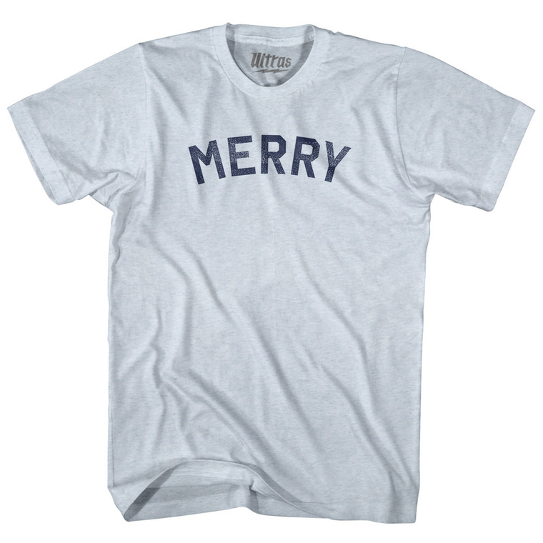 Merry Adult Tri-Blend T-shirt - Athletic White