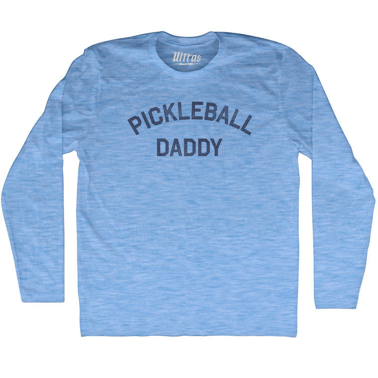 Pickleball Daddy Adult Tri-Blend Long Sleeve T-shirt - Athletic Blue