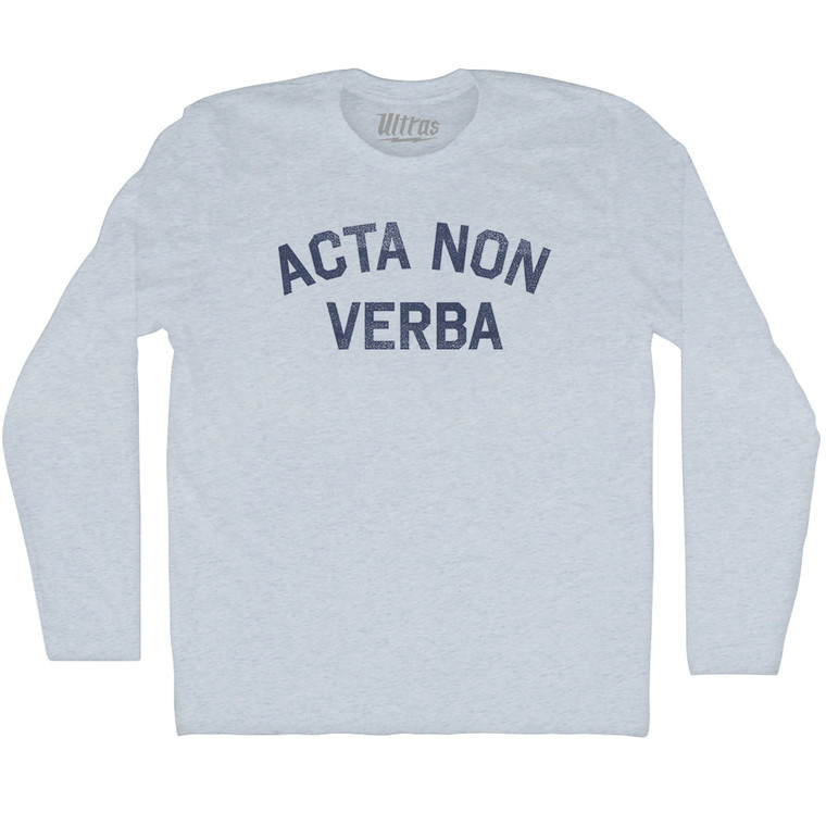 Acta Non Verba Adult Tri-Blend Long Sleeve T-shirt - Athletic White