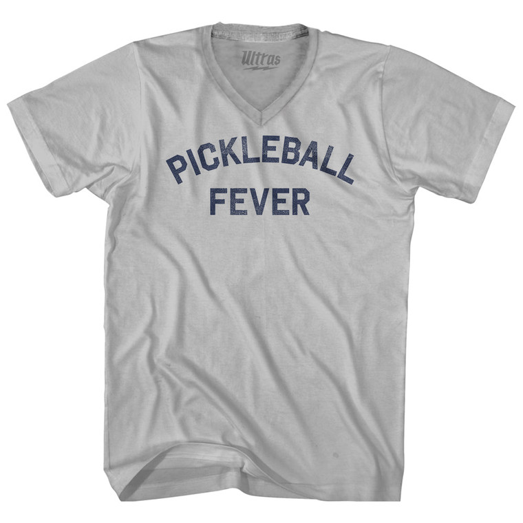 Pickleball Fever Adult Tri-Blend V-neck T-shirt - Cool Grey