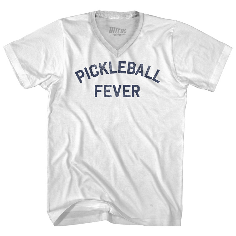 Pickleball Fever Adult Tri-Blend V-neck T-shirt - White