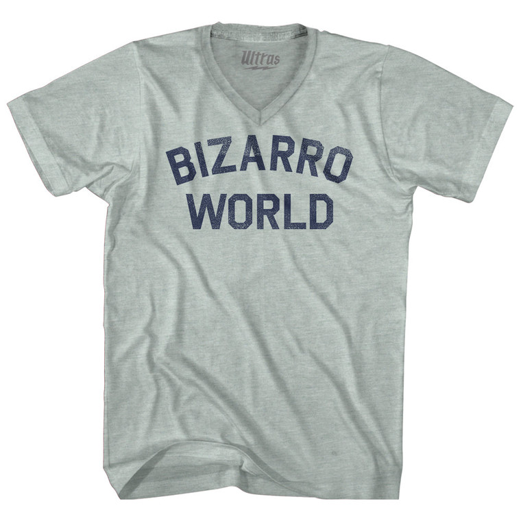 Bizarro World Adult Tri-Blend V-neck T-shirt - Athletic Cool Grey