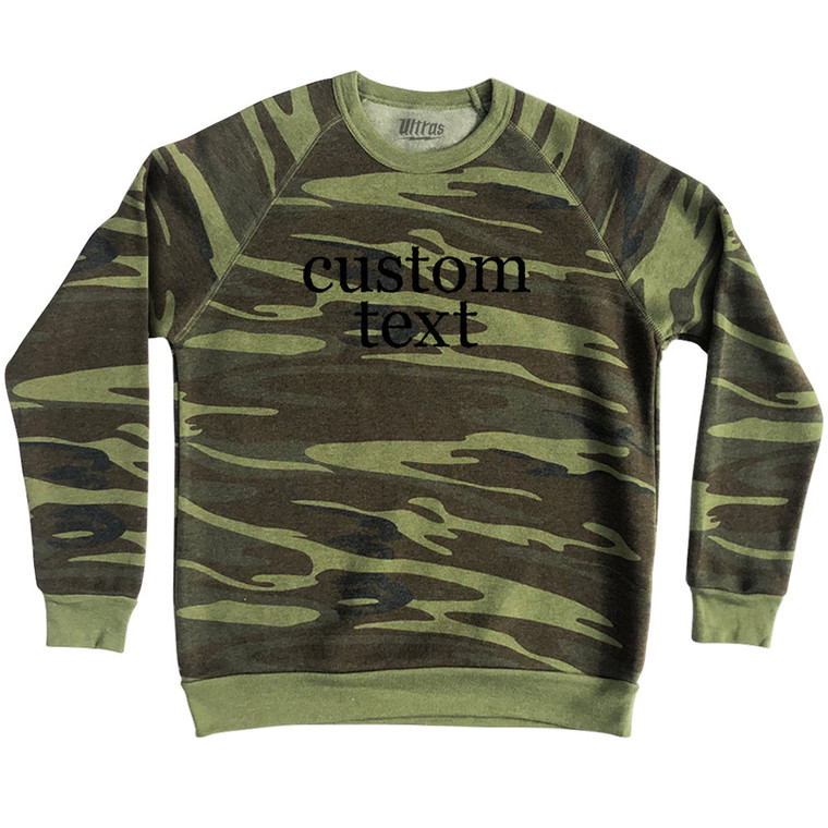 Custom Text Rage Font Adult Tri-Blend Sweatshirt - Camo