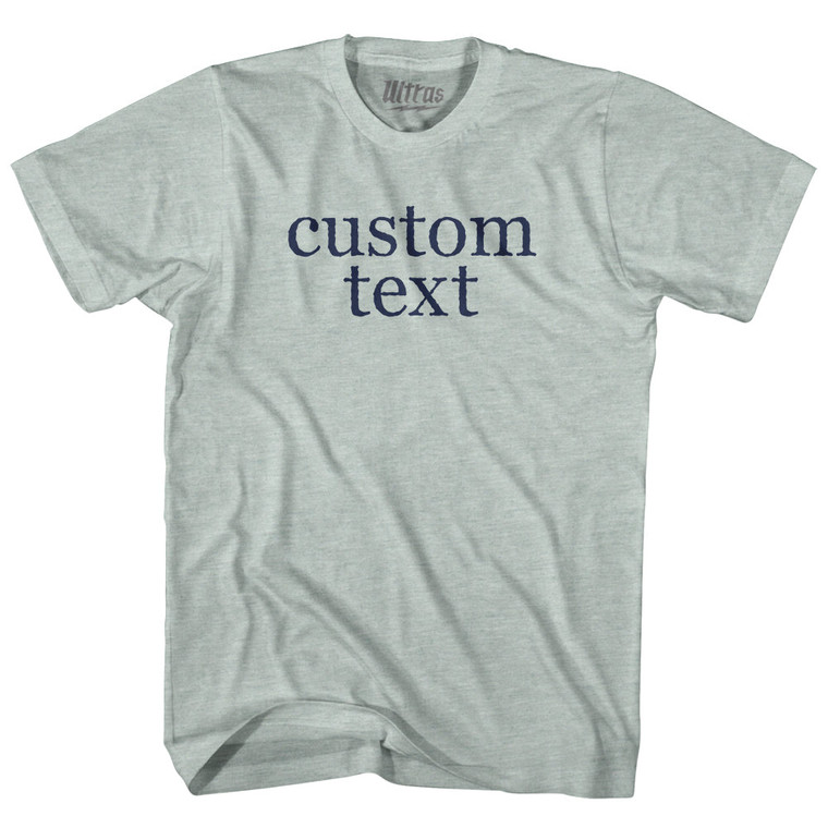 Custom Text Rage Font Adult Tri-Blend T-shirt - Athletic Cool Grey