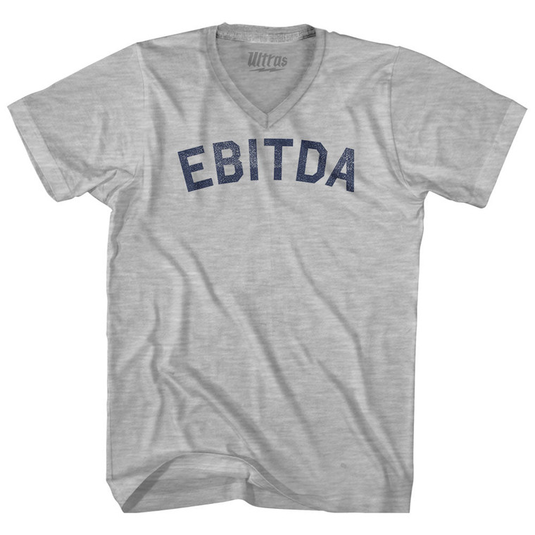 Ebitda Adult Cotton V-neck T-shirt - Grey Heather