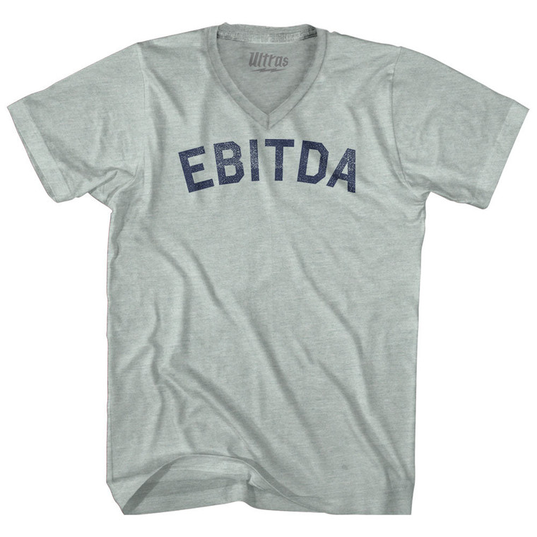 Ebitda Adult Tri-Blend V-neck T-shirt - Athletic Cool Grey