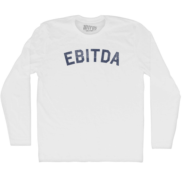 Ebitda Adult Cotton Long Sleeve T-shirt - White