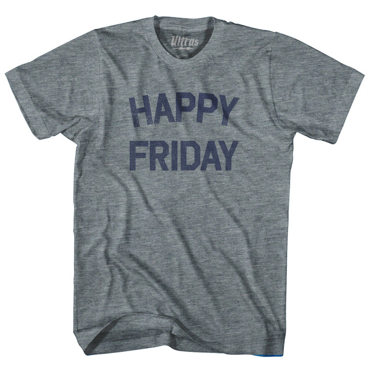 Happy Friday Womens Tri-Blend Junior Cut T-Shirt - Athletic Grey