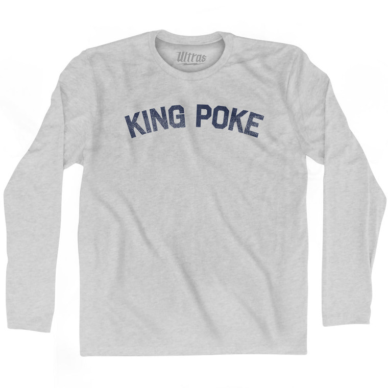 King Poke Adult Cotton Long Sleeve T-shirt - Grey Heather