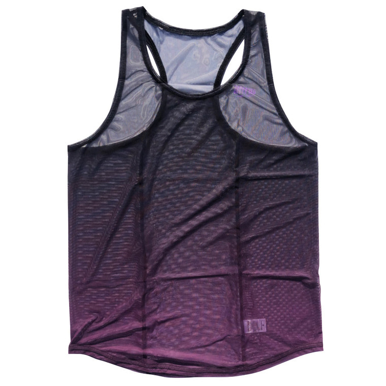 Ultras Sheer Black And Purple Ombre Micro-Mesh Running Tank Top Racerback Track And Cross Country Singlet Jersey Made In USA - Black And Purple