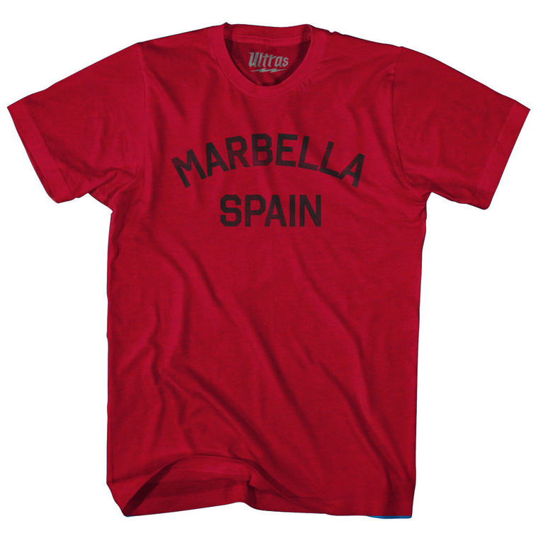 Marbella Spain Adult Tri-Blend T-shirt - Heather Cardinal