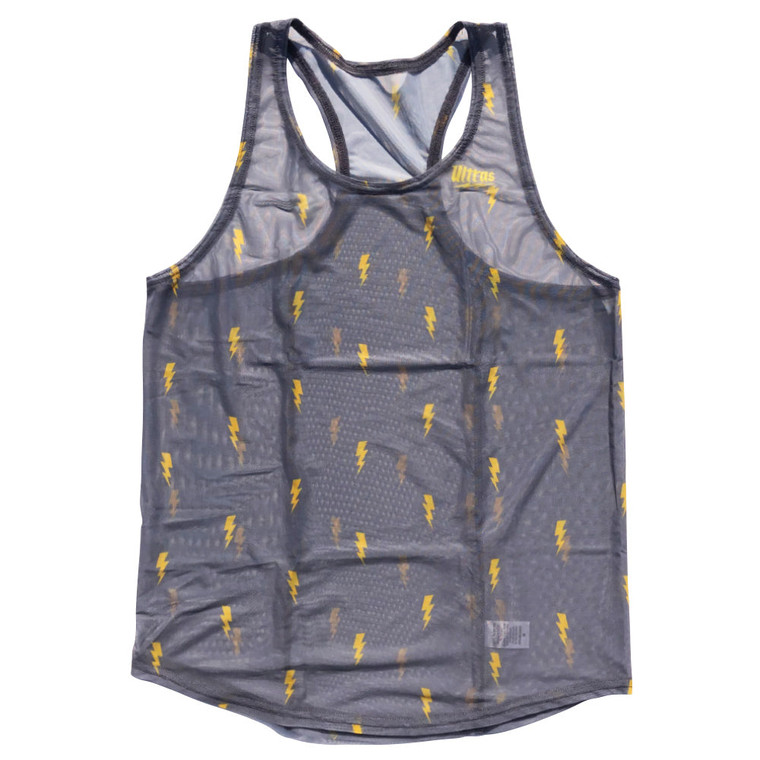 Ultras Sheer Gray Lightning Micro-Mesh Running Tank Top Racerback Track And Cross Country Singlet Jersey Made In USA - Gray Lightning